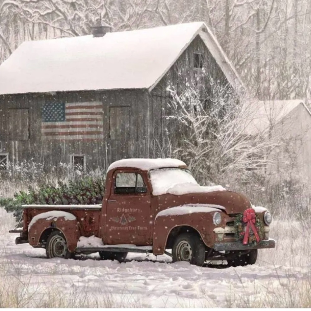 Riley Blake Christmas memories red truck panel 36” x 43”